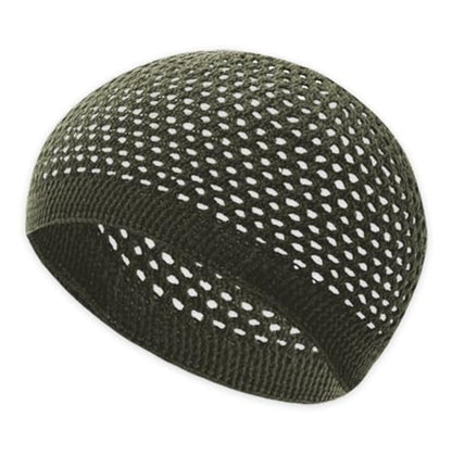 ESERRA Kufi Hats for Men and Women with 99 Tasbih Prayer Beads, Muslim Thick Breathable Skull Cap, Tasbeeh, Prayer Cap - color: Green