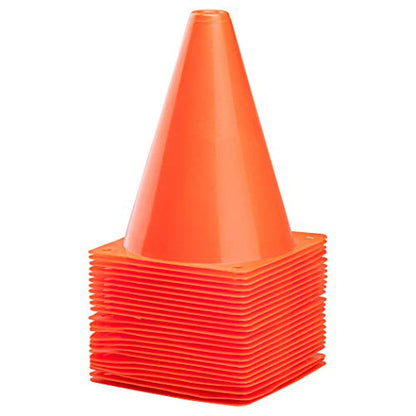 CARTMAN Plastic Training Cones (Set of 12/24 Pack 9" or 12/24 Pack 7" or 12/24 Pack Disc Cone) Agility Soccer Cones, Indoor Outdoor and Festive Events Field Marker Agility Cones - style: 7" 24pk