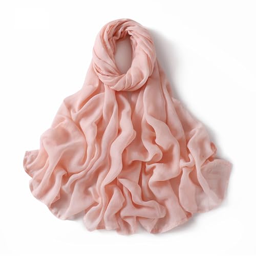 Viscose Hijab Scarf for Women Muslim Cotton Jersey Hijab Fashion Long Scarf Shawls - color: Pink