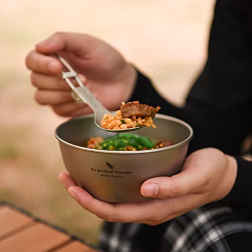 Boundless Voyage Ultralight Titanium Bowl Pan Plate Dish with Carry Bag Outdoor Camping Portable Tableware Cookware ((400ml Bowl)-Ti15163B) - color: (400ml Bowl)-Ti15163B