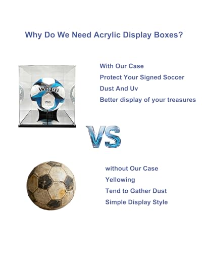Soccer Ball Display Case Full Size,Acrylic Display Case for Soccer Ball Collectibles,Clear Storage for Soccer Ball Volleyball Collectible Sports Memorabilia Case (10x10x10.2inch) - size: Soccer Ball Display Case