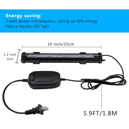 2W Aquarium Fish Tank Air Stone with Automatic Color Changing LED Light (Length -10" for Small Fish Tank) for Aquarium Air Pump