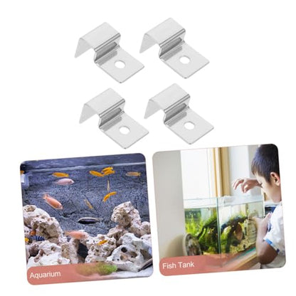 UKCOCO 4pcs Heavy Duty Stainless Steel Aquarium Lid Holders for Fish Tank Durable Bracket Support for Glass Tanks for Open Aquariums and Turtle Habitats