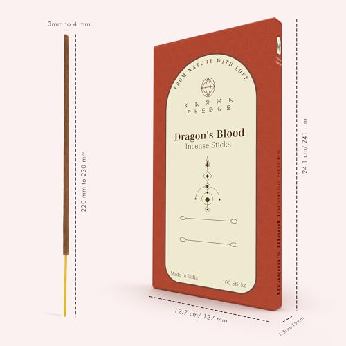 KarmaPledge Dragons Blood Incense Sticks, Burn Time 45-60 Min, 100 Sticks - color: Dragons Blood