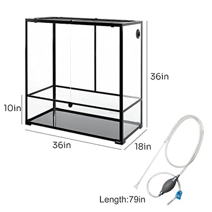 REPTI ZOO Large Reptile Paludarium Tank, Vertical Reptile Terrarium Wide & Tall Amphibian Tank with Top Screen Ventilation (36" W X 18" D X 36" H (Paludarium)) - size: 36"W X 18"D X 36"H (Paludarium)