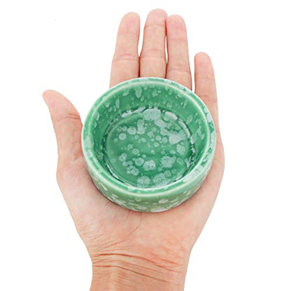 2 Pcs Hamster Ceramic Food Bowl Chew-Resistant Food and Water Dish for Hamster Rat Small Animals (Green and Purple)
