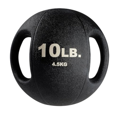Body-Solid Exercise Medicine Balls, Heavy-Duty Non Slip Rubber Grip with Dual Handles Medicine Ball for Weights Training, Weightlifting & Core Workouts - size: 10 lbs.