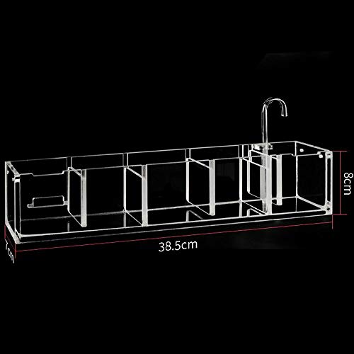 DENESTUS Fish Tank Filter Box 5 or 6 Grids External Hang On Filter Box Acrylic Aquarium Tools(6 Grids)