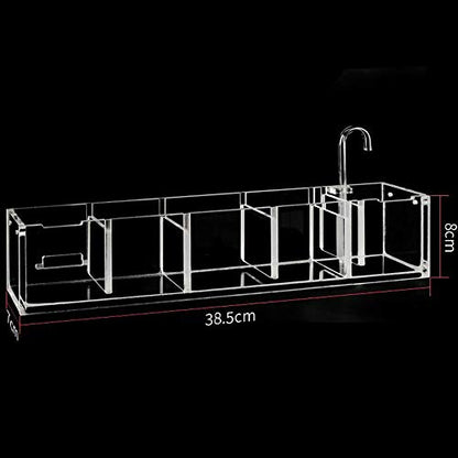 DENESTUS Fish Tank Filter Box 5 or 6 Grids External Hang On Filter Box Acrylic Aquarium Tools(6 Grids)