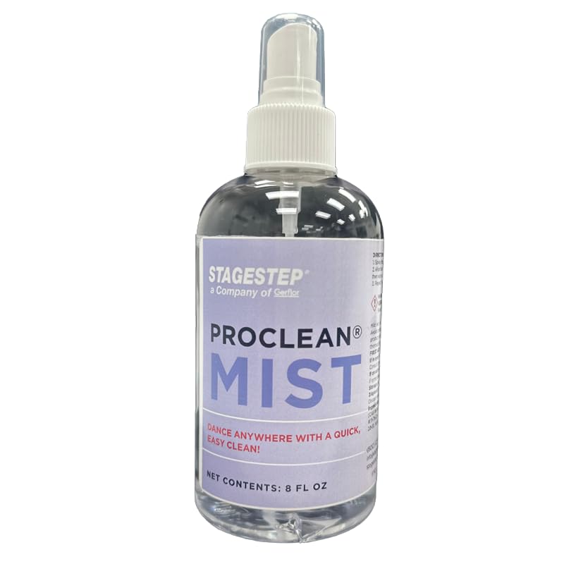 ProClean Mist Ready-to-Use Spray Cleaner – No Rinse Needed – Removes Tap Shoe Marks, Scuffs & Grime – Spot Cleaner for Dance Floors & Non-Porous Surfaces – 8 oz Bottle