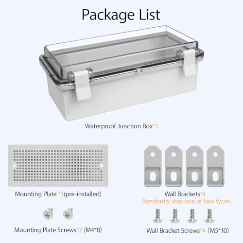 ABS Plastic Dustproof Waterproof IP65 Junction Box Hinged Shell Universal Electrical Project Enclosure Gray, with PC Transparent Clear Cover 7.9 x 3.9 x 2.8 inch (200 x 100 x 70mm) - size: 7.9" x 3.9" x 2.7" (1pc)