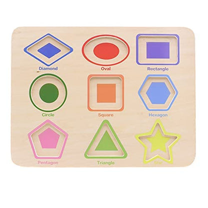 Aile Toddler Wooden Preschool Learning Shape Peg Puzzle Board Toys - style: Shape Puzzle