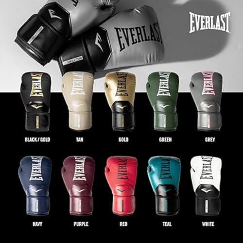 Everlast Elite 2 Boxing Gloves - color: Black/Gold, size: 12 oz