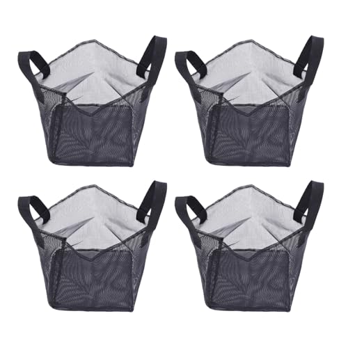 Fabater 4PCS Aquatic Plant Pots, Reusable PVC Pond Planting Bags with Sturdy Handles, Aquatic Plant Baskets, Grow Bags for Island Live Aquarium Flowers, Convenient to Storage (Square) - size: Square