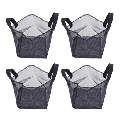 Fabater 4PCS Aquatic Plant Pots, Reusable PVC Pond Planting Bags with Sturdy Handles, Aquatic Plant Baskets, Grow Bags for Island Live Aquarium Flowers, Convenient to Storage (Square) - size: Square