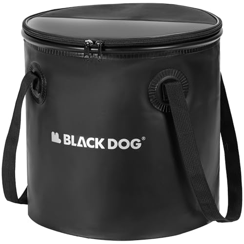 BLACKDOG Collapsible Bucket 5 Gallon with Transparent Viewing Lid, Portable Bucket Foldable Water Container with Handle for Camping Hiking Fishing Beach Car Washing