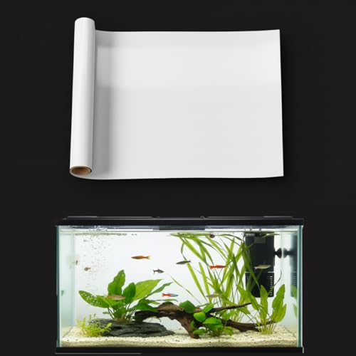 Aquarium Background Static Cling White Fish Tank Sticker 79 x 19.6 inches | Easy Install for Glass Tanks, No Residue, Reusable - color: White, size: 79 x 19.6 inches