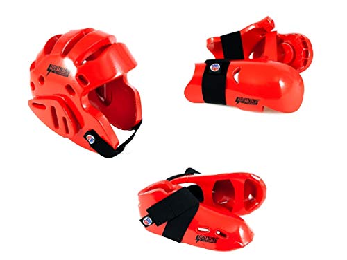 Lightning Red Karate Sparring Gear Package Deal - Adult Large