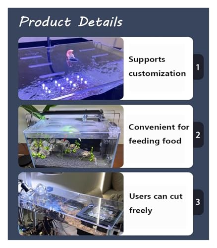 Adjustable Clear Acrylic Fish Tank Lid, Anti-Jump Aquarium Cover for Various Sizes, Cuttable Design, Perfect for Betta and Tropical Fish LxW