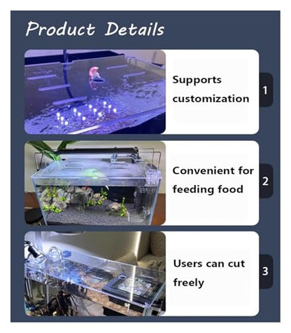 Adjustable Clear Acrylic Fish Tank Lid, Anti-Jump Aquarium Cover for Various Sizes, Cuttable Design, Perfect for Betta and Tropical Fish LxW