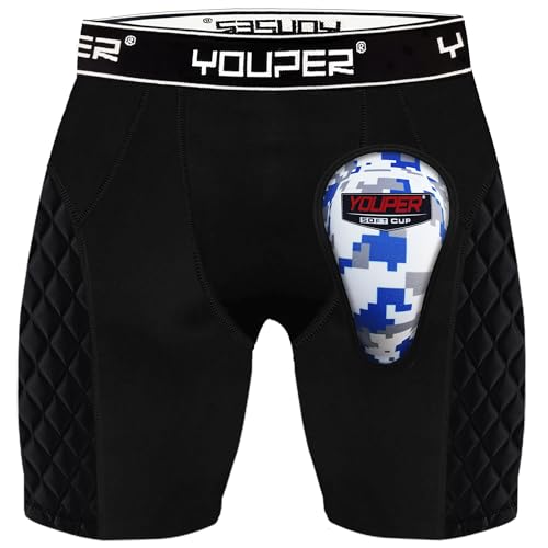 Youper Youth Elite Padded Baseball Sliding Shorts w/Soft Athletic Cup - color: Black/White, size: X-Small
