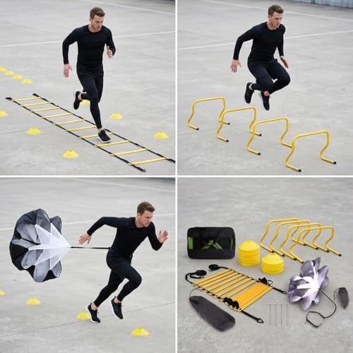Agility Training Equipment Set, Football Training Equipment Kit, Speed Training Agility Ladder, Resistance Cones