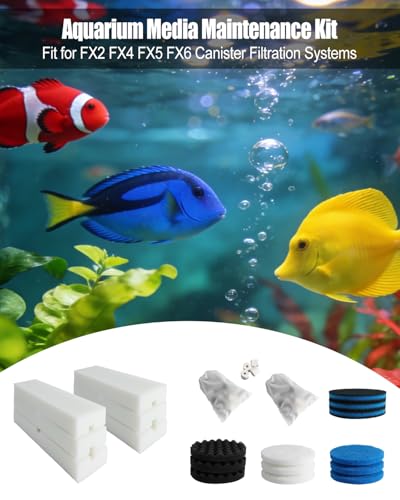 20 Pcs Filter Media Replacement Kit Fit for Fluval FX2 FX4 FX5 FX6 | Includes Foam Block, Bio-Foam, Fine Pad, Water Polishing Pads, 3in1 Coarse Filter, 13in1 Media