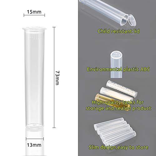 SKMZ Plastic Tubes Empty Clear 0.5ml 1ml Cartridges Packaging pipes with Child Protect Squeeze Top Caps (100 PCS)
