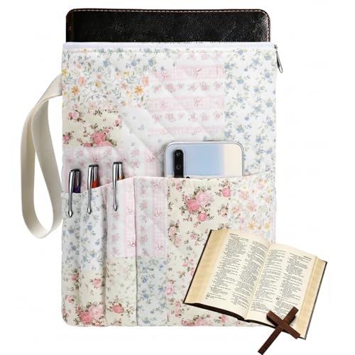 Gilprop Bible Book Sleeve 11" x 9" Spliced Flower Quilted Zippered - style: Spliced Flower