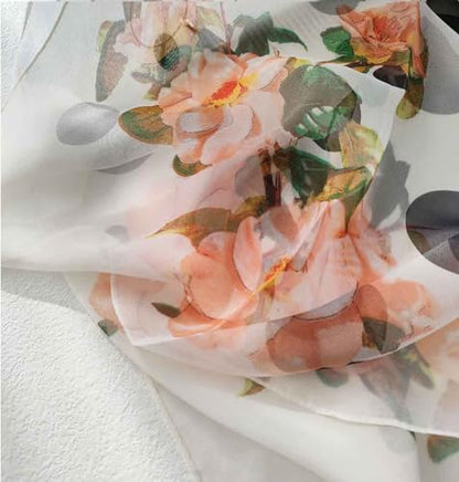 Pokeedioty Scarfs for Women Lightweight Fashion Scarves Elegant Floral Pattern Sheer Scarfs Sunscreen Shawls Wraps - color: P 055