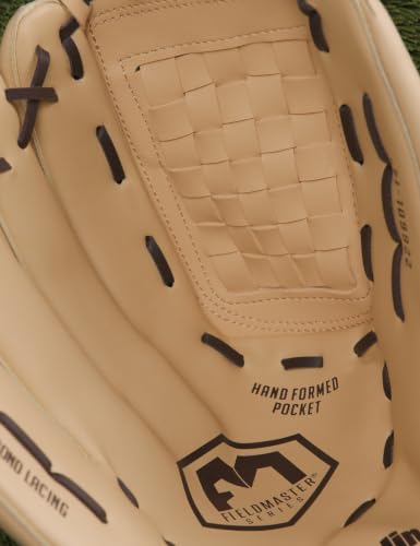 Franklin Sports Field Master Baseball + Softball Glove - Field Master Adult + Youth Baseball + Softball Mitt - Men's + Women's Gloves - color: Camel, style: 14" - Basket Web