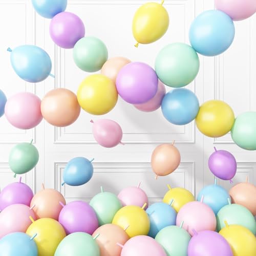 Colorful Link Balloons,120Pcs 6Inch Pastel Linking Balloons - color: Colorful