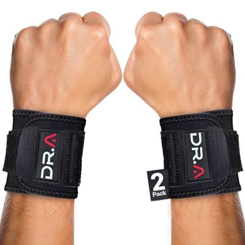Dr. Arthritis Doctor Developed Wrist Brace, Wrist Wraps for Tendonitis, Hand Support, Ideal for Fitness, Weightlifting (Pair) - style: Wrist Brace - W/out thumb loop 2 pack