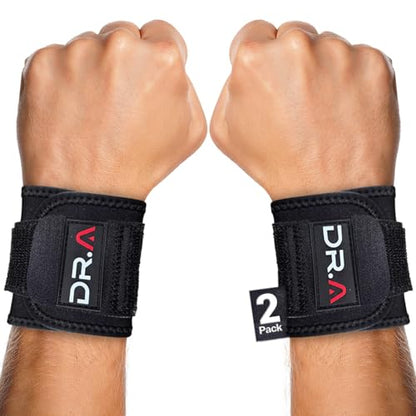 Dr. Arthritis Doctor Developed Wrist Brace, Wrist Wraps for Tendonitis, Hand Support, Ideal for Fitness, Weightlifting (Pair) - style: Wrist Brace - W/out thumb loop 2 pack