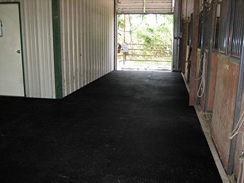 American Floor Mats - Horse/Stable Mats - Heavy Duty Stall Mats - Thick, Durable Rubber Flooring Solid Black 3/4" Thick – 4' x 10' Mat - size: 3/4" Thick – 4' x 10' Mat