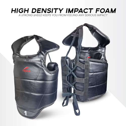 Chest Protector for Kickboxing, Sparring Training Heavy Punching, Boxing Body Protector Adjustable Shield, Martial Arts Upper Belly Protection Pad, Taekwondo - size: Medium (Black)
