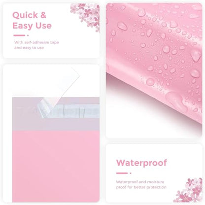 Metronic Poly Mailers 24x24 300 Pack, Self Seal Large Shipping Bags for Clothing, Waterproof Shipping Envelopes for Small Businesses, Flexible Mailers Poly Bags Plastic Bags Packages Bags Light Pink - size: 24x24 300PC