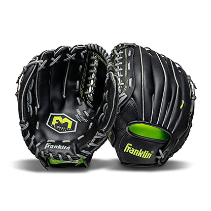 Franklin Sports Field Master Baseball + Softball Glove - Field Master Adult + Youth Baseball + Softball Mitt - Men's + Women's Gloves - color: Black, style: 12" - Trapeze Web