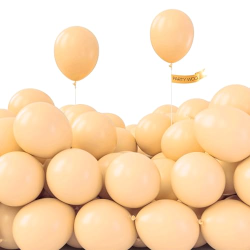 PartyWoo Nude Balloons 50pcs 5 Inch Apricot Boho Fall Neutral Latex Helium Balloons for Graduation Wedding Anniversary Birthday Boy Baby Shower Woodland Boho Theme Party Decorations Brown-F05 - color: Apricot-f05, size: 5 inch