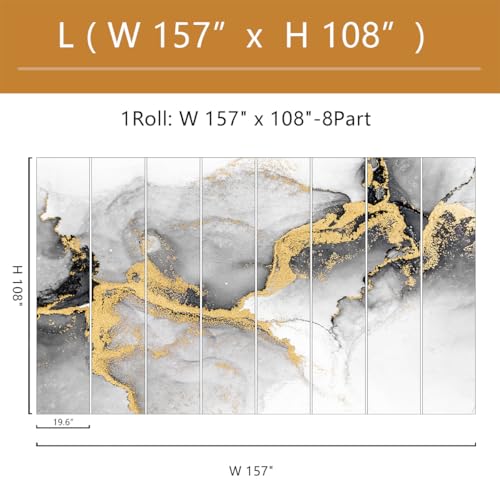 Black Gold Marble Wallpaper Peel and Stick for Living Room Office 157"x108" - color: ZZ-006, size: 157" x 108"