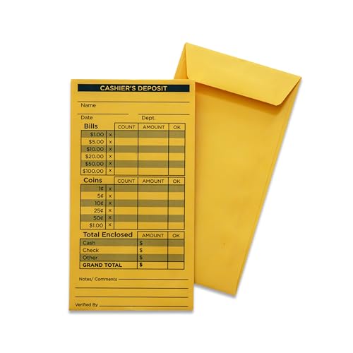 Cashier's Deposit Envelopes | Cash Drop Envelopes | 3.5" x 6.5" (100)