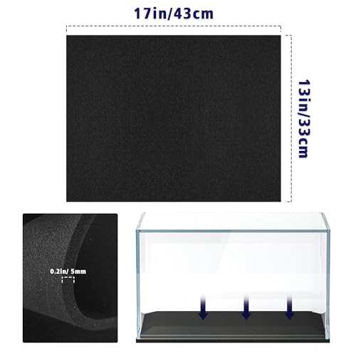 UNIFAMILY Aquarium Leveling Mat 6 Gallon, Fish Tank Mat for Shock Absorbing 15.7 X13 in, Waterproof Aquarium Mats for Under Tank,Heavy Weight Support Fish Tank Compressible Neoprene Mat - size: 6 Gallon-15.7 X13 IN