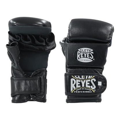 CLETO REYES Black Mamba MMA Training Boxing Gloves for Men and Women, Cowhide Leather, Black - size: Large