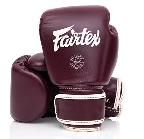 Fairtex BGV16 Leather Compact Muay Thai Boxing Gloves - color: Maroon, size: 8 oz