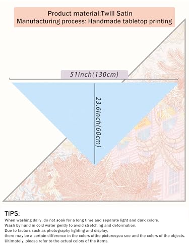 Triangle Shawls Scarf Head Hair Neck For Women Scarves Fashion Silk Feeling Lady Lightweight 51 * 23.6inch - color: K25-pink Hawaii（51*23.6inch）