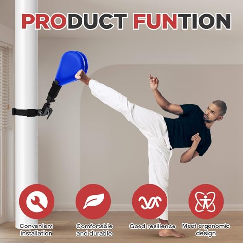 Seenelling Taekwondo Kick Pads Boxing Pads Taekwondo Karate Sparring Gear Boxing Paddles Kicking Targets Martial Arts Training Equipment with Mounting Bracket for Youth Men - color: Blue, size: 1 Kicking Target
