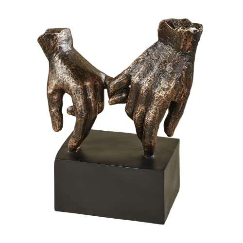 Touch of Class Lingering Hold Hands Table Sculpture Bronze - Pinky Promise Statues - Desk Statue for Bedroom, Living Room, Office - Loving Touch - color: Bronze