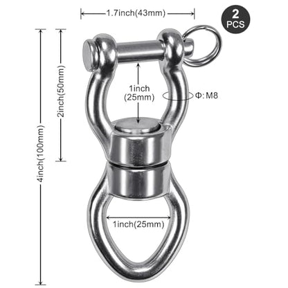 SELEWARE Heavy Duty Bearing Swing Swivel, 360° Rotation Hanging Accessory | Quiet Smooth Rotation, Supports Up to 1200LB, 2 Pack, Removable Buckle for Swings, Hammocks, Tire Swings and Heavy Bags - color: Swivel - Style D Only, 2 Pack