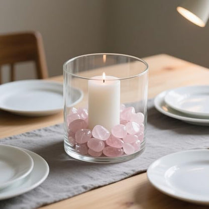 0.96LB Rose Quartz Aquarium Gravel Natural Crystal Crushed Vase Filler Fish Tank Decorative Succulent Rocks Bulk Tumbled Polished Irregular Shaped - color: Rose Quartz