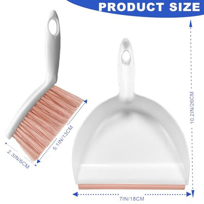 Mini Broom and Dustpan Set Small Dust pan & Brush Set Portable Cleaning Tools for Home Office RV Camping Learning (Pink) - color: Pink